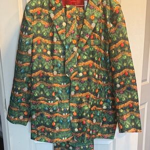 Vibrant Holiday Tree Pattern Suit